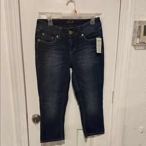 Seven7 Dark Blue Ankle Jeans